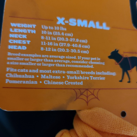 Reflective Pet Jack-o'-Lantern Costume XS - Picture 7 of 7